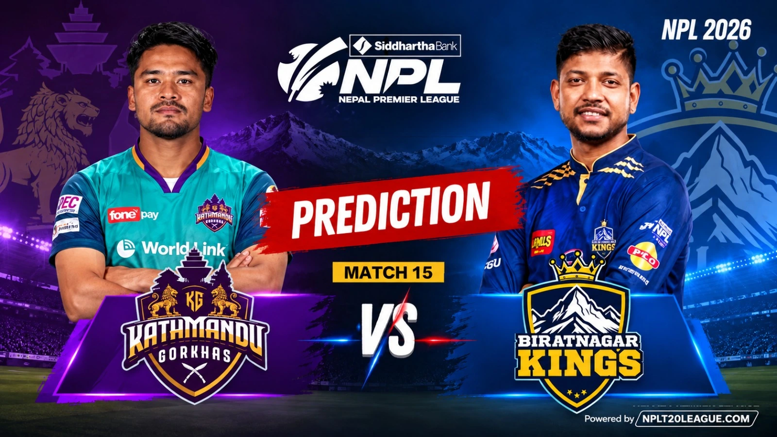 Kathmandu Gurkhas vs Biratnagar Kings Prediction, Fantasy Tips & Dream11 Team | NPL 2026 Match 15