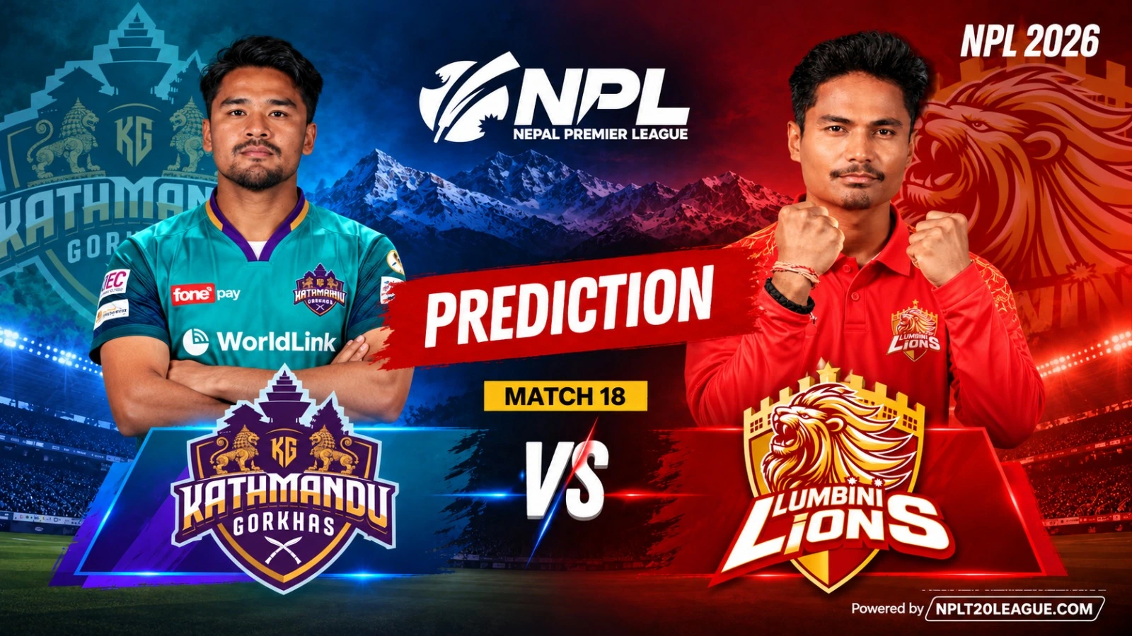 Kathmandu Gurkhas vs Lumbini Lions Prediction, Fantasy Tips & Dream11 Team | NPL 2026 Match 18