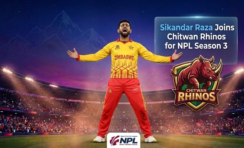 Sikandar Raza Joins Chitwan Rhinos for NPL Season 3