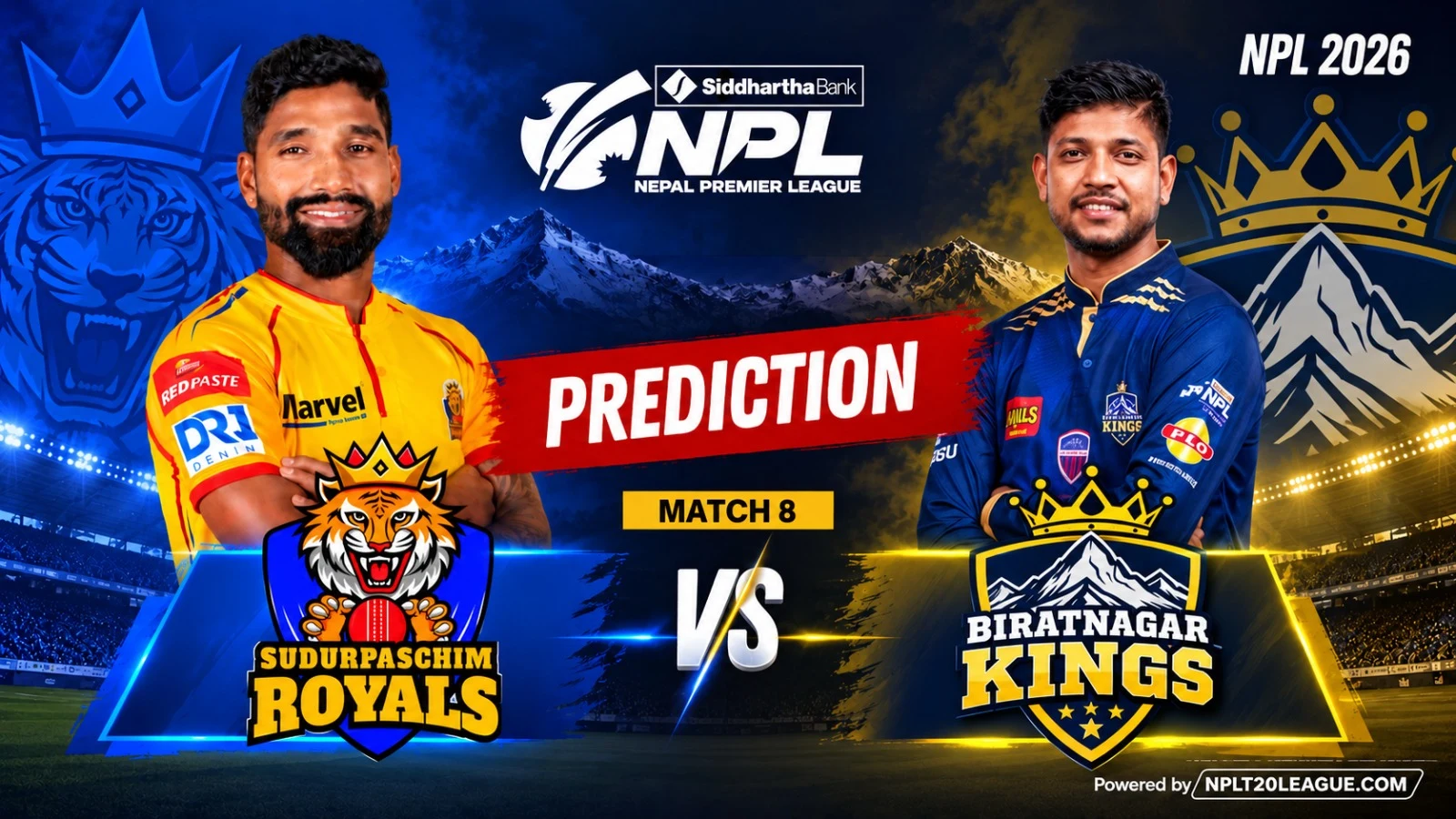 Sudurpaschim Royals vs Biratnagar Kings Prediction, Fantasy Tips & Dream11 Team | NPL 2026 Match 8